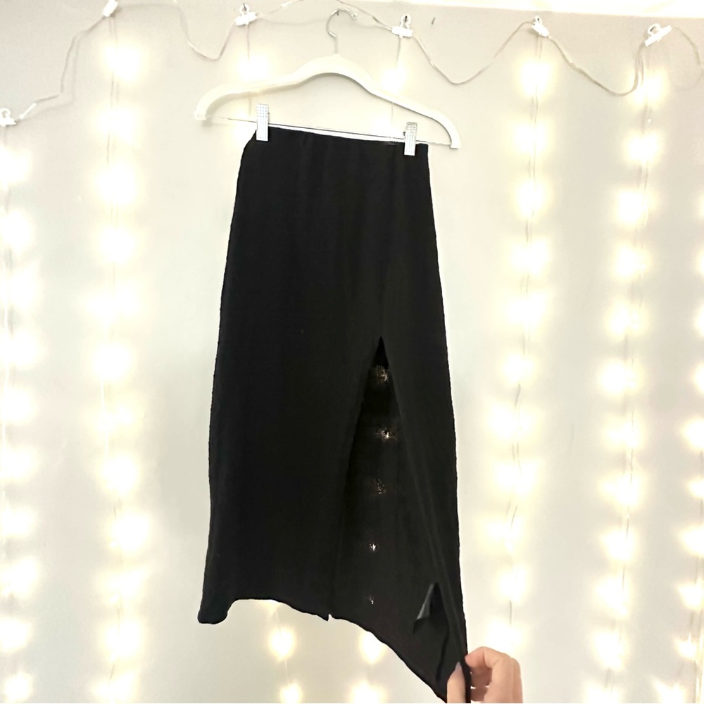 Urban Outfitters Black Knit Skirt with Slit, Size XS